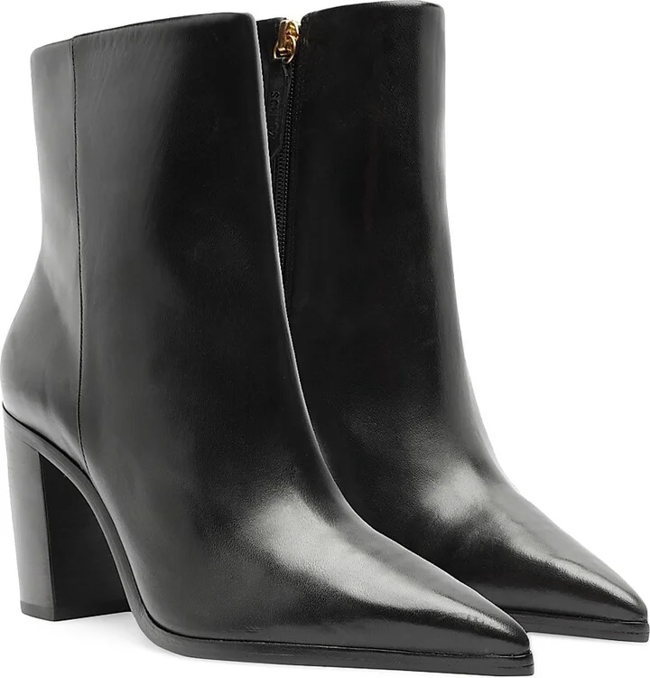 Women's Mikki 85MM Block-Heel Leather Booties - Black - Size 6.5 - Image 9