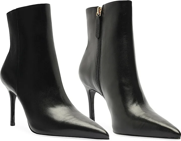 Women's Mikki 85MM Leather Stiletto Booties - Black - Size 5 - Image 9