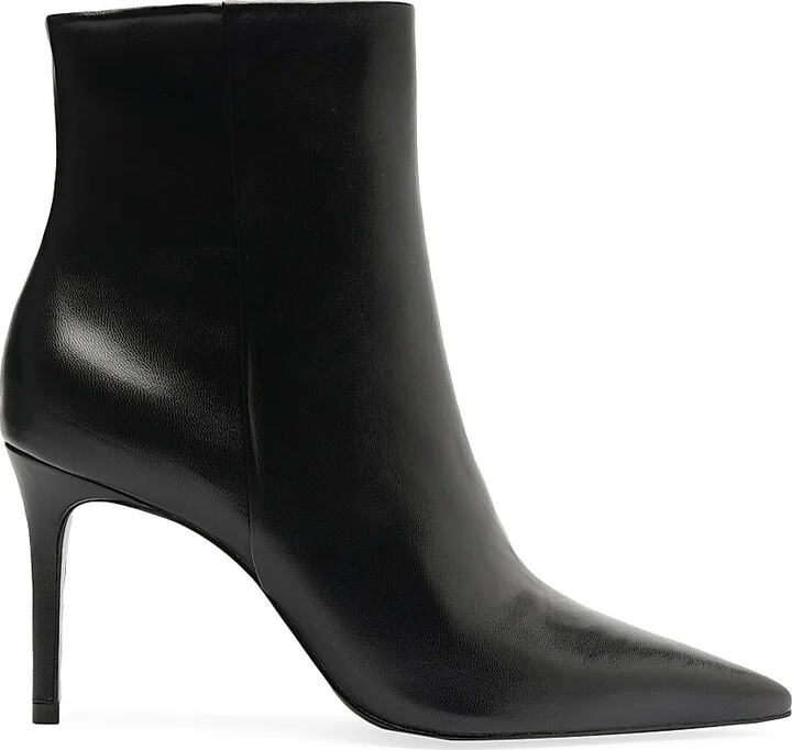 Women's Mikki 85MM Leather Stiletto Booties - Black - Size 5