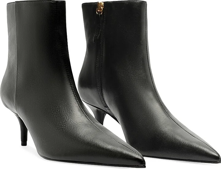 Women's Mikki Mid 65MM Leather Stiletto Booties - Black - Size 5 - Image 3