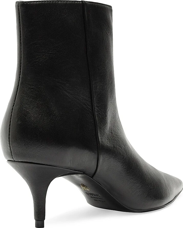 Women's Mikki Mid 65MM Leather Stiletto Booties - Black - Size 5 - Image 4