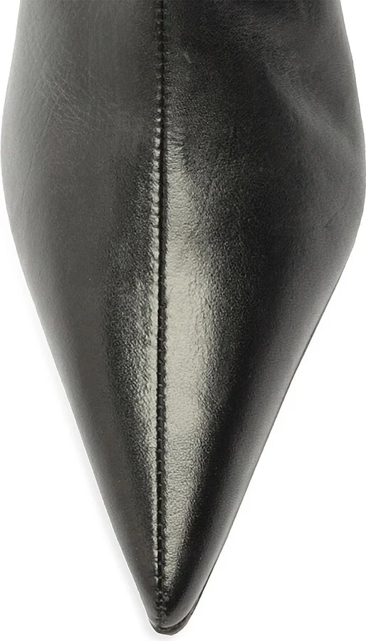 Women's Mikki Mid 65MM Leather Stiletto Booties - Black - Size 5 - Image 8