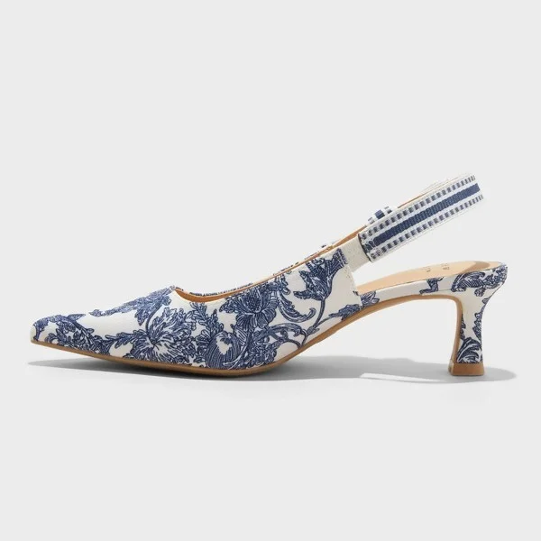 Women's Milan Pearl Slingback Heels - A New Day™ : Closed Pointed Toe, Cushioned Insole, Satin Finish, Medium Width - Image 4