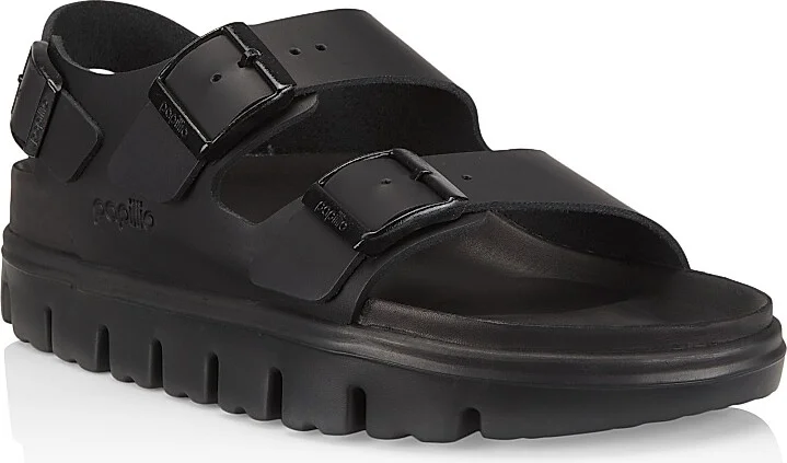Women's Milano Chunky Leather Sport Sandals - Black - Size 5 - Image 2