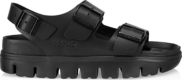 Women's Milano Chunky Leather Sport Sandals - Black - Size 5