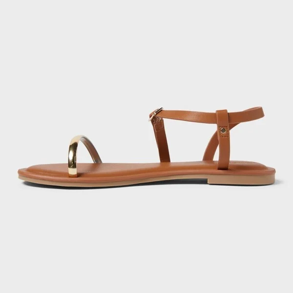Women's Mildred Ornament Ankle Strap Sandals with Memory Foam Insole - Universal Thread™ Tan : Open Toe, Textured Outsole - Image 2
