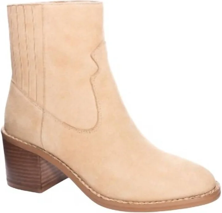 Women's Miley Block Heel Boots In Beige