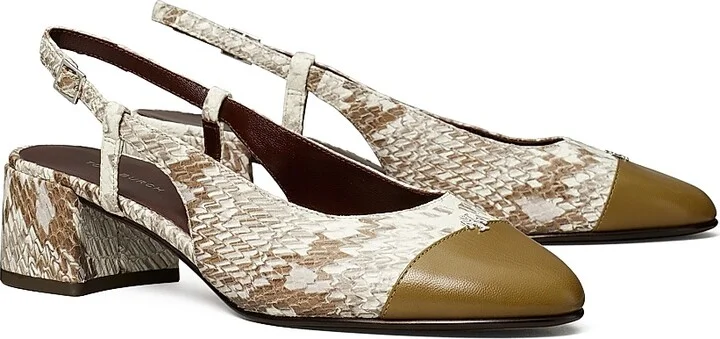 Women's Miller 45MM Slingback Block Heels - Granite Roccia Ramure Green - Size 5 - Image 2