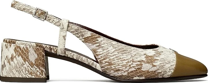 Women's Miller 45MM Slingback Block Heels - Granite Roccia Ramure Green - Size 5