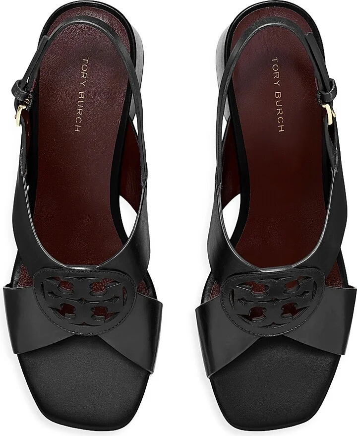 Women's Miller 55MM Leather Buckle Sandals - Perfect Black - Size 10 - Image 3