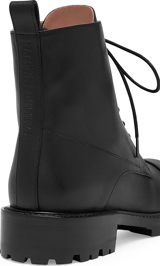 Women's Miller Leather Combat Boots - Black - Size 12 - Image 4
