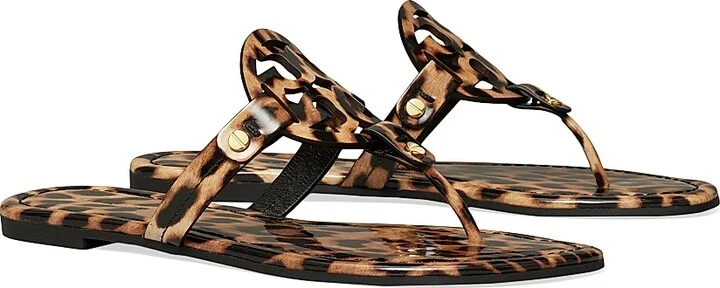 Women's Miller Leather Sandals - Leopard - Size 5 - Image 2