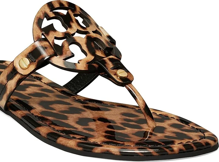 Women's Miller Leather Sandals - Leopard - Size 5 - Image 4