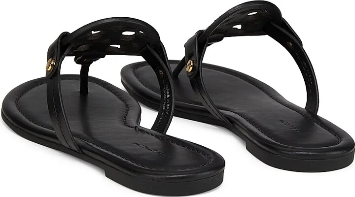 Women's Miller Leather Thong Sandals - Perfect Black - Size 5 - Image 3