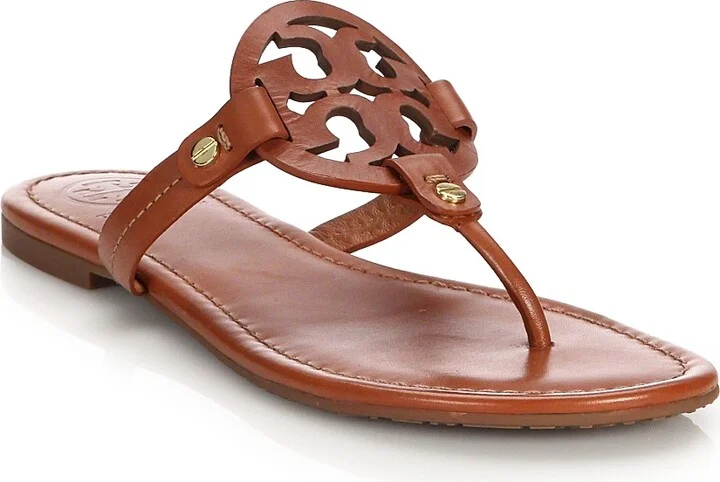 Women's Miller Leather Thong Sandals - Perfect Black - Size 5 - Image 8
