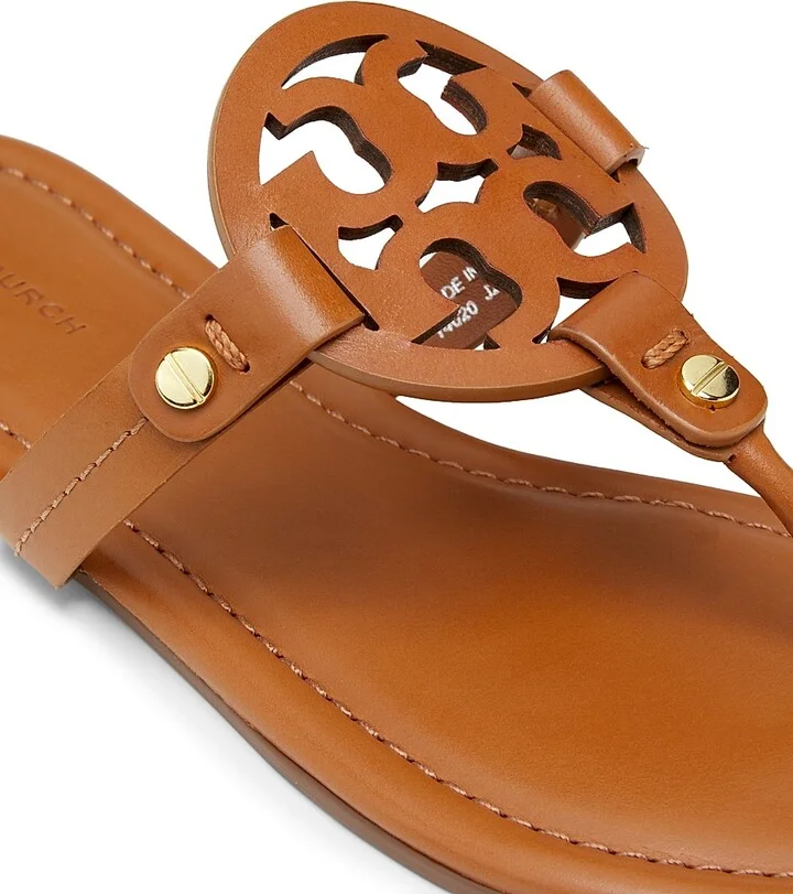 Women's Miller Leather Thong Sandals - Perfect Black - Size 5 - Image 11