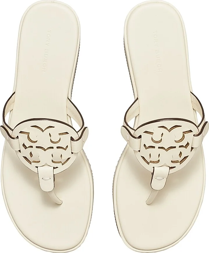 Women's Miller Leather Wedge Sandals - New Ivory - Size 10.5 - Image 3
