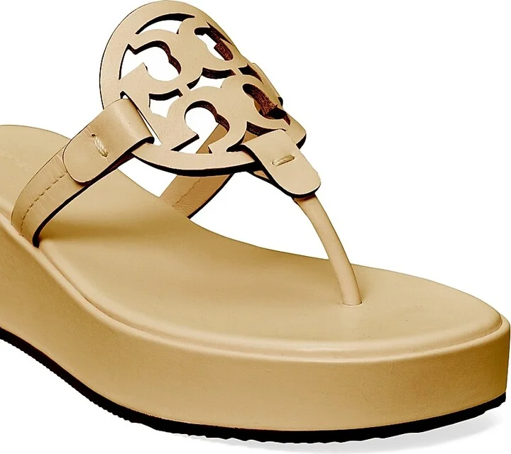 Women's Miller Leather Wedge Sandals - New Ivory - Size 10.5 - Image 7