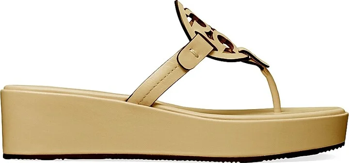 Women's Miller Leather Wedge Sandals - New Ivory - Size 10.5 - Image 8