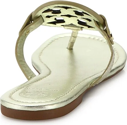 Women's Miller Metallic Leather Thong Sandals - Spark Gold - Size 10 - Image 3