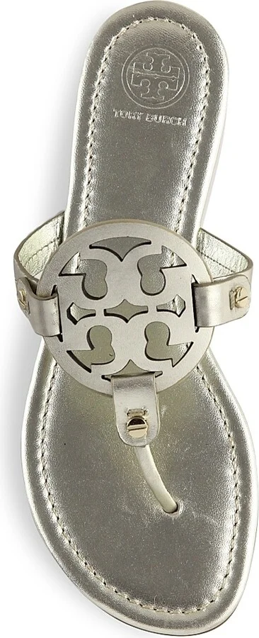 Women's Miller Metallic Leather Thong Sandals - Spark Gold - Size 10 - Image 5