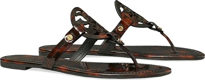 Women's Miller Patent Leather Sandals - Tortoise - Size 10.5 - Image 2
