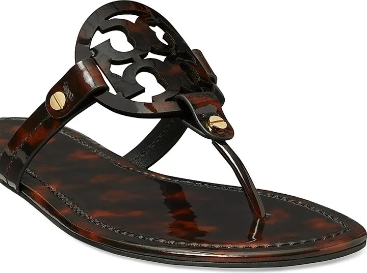 Women's Miller Patent Leather Sandals - Tortoise - Size 10.5 - Image 4