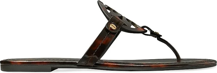 Women's Miller Patent Leather Sandals - Tortoise - Size 10.5