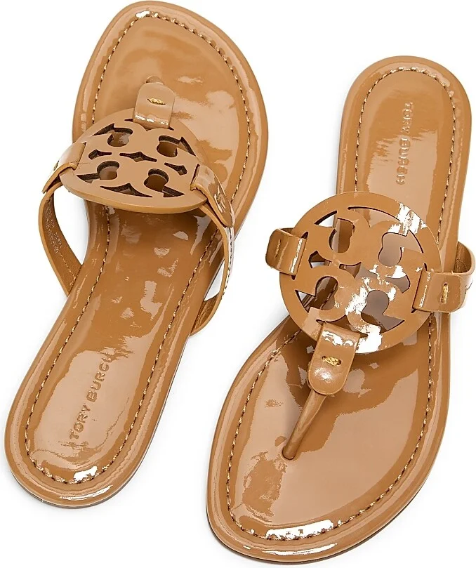 Women's Miller Patent Leather Thong Sandals - Tan - Size 10.5 - Image 4