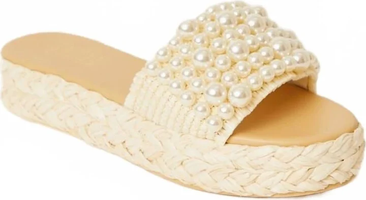Women's Milos Pearl Espadrille In Cream