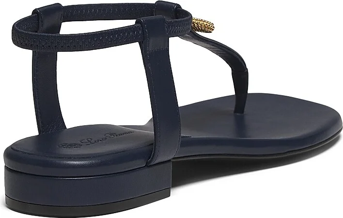 Women's Mindil Leather Flat Sandals - Crown Blue - Size 5.5 - Image 3