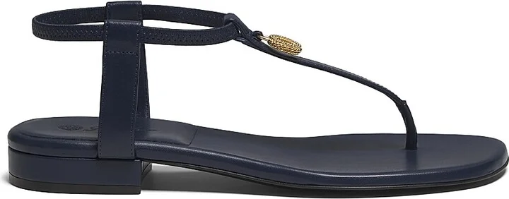 Women's Mindil Leather Flat Sandals - Crown Blue - Size 5.5