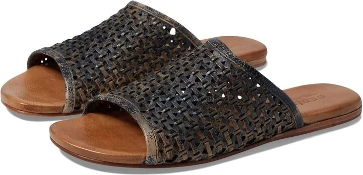 Women's Minerva Flat Slide Sandals In Black Lux