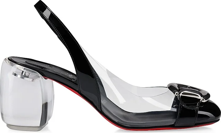 Women's Minny Bubble 70MM Patent Leather Slingbacks - Black - Size 5