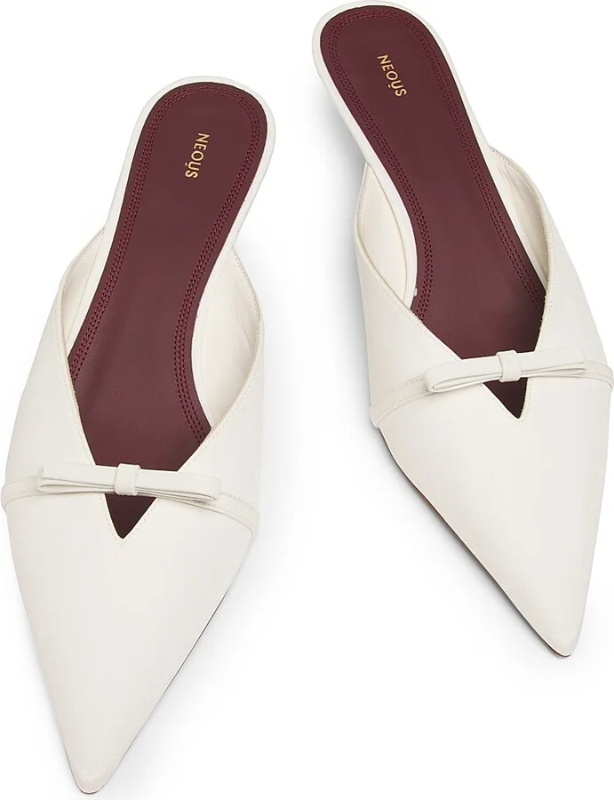 Women's Mira 40MM Bow-Detailed Crepe de Chine Mules - Cream - Size 6.5 - Image 4