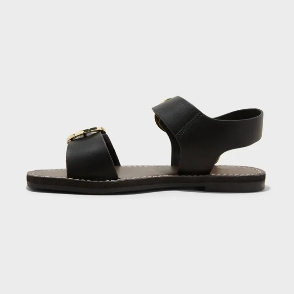 Women's Mira Double Buckle Flat Sandals - Universal Thread™ : Open Toe, Instep Strap, Textured Outsole - Image 2