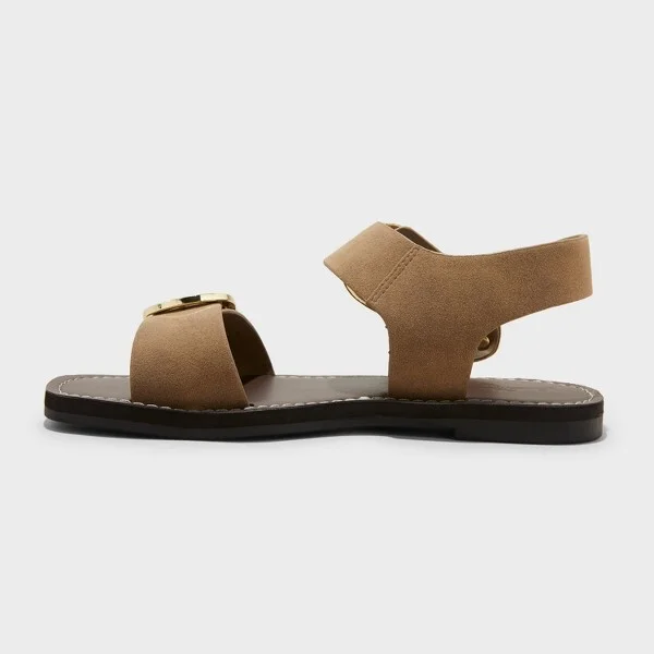 Women's Mira Double Buckle Flat Sandals - Universal Thread™ : Open Toe, Instep Strap, Textured Outsole - Image 3