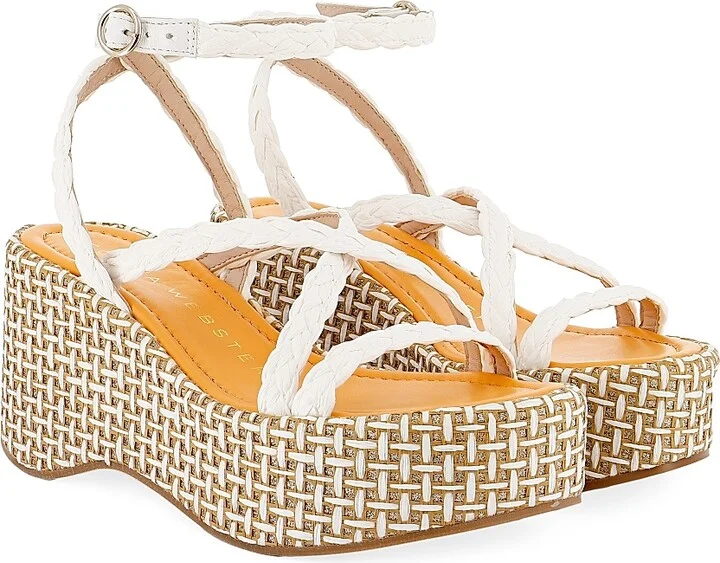 Women's Miranda Flatform 90MM Raffia Sandals - White Raffia - Size 10 - Image 2
