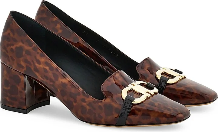 Women's Mirelle 60MM Gancini-Accented Patent Leather Pumps - Brown - Size 7 - Image 2