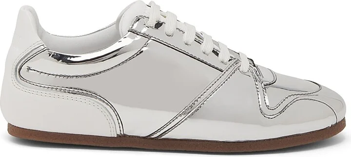 Women's Mirrored Low-Top Tennis Shoes - Silver - Size 5