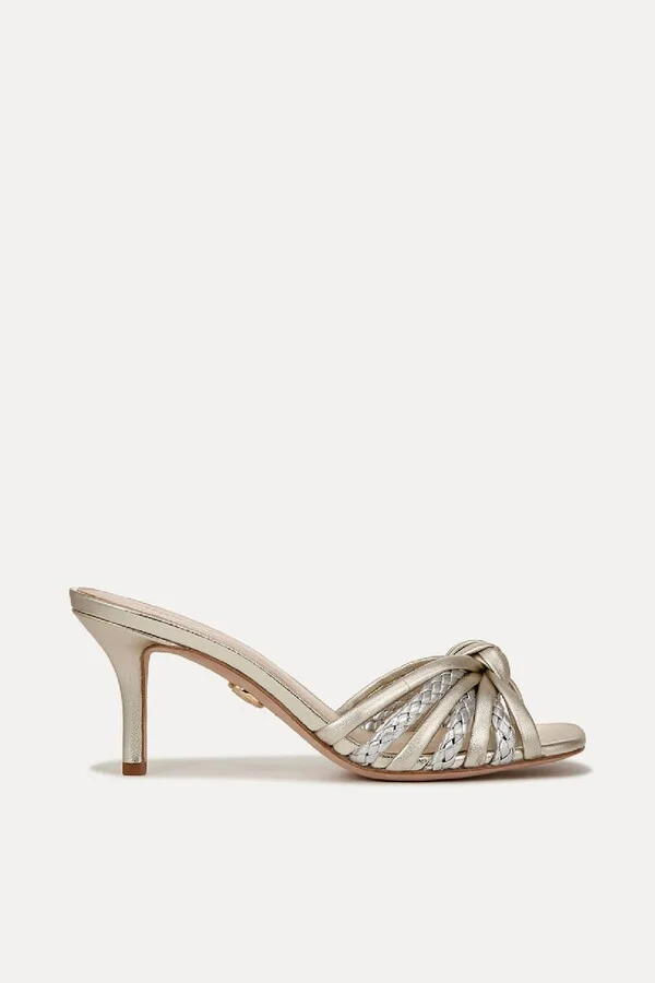 Women's Misa Knot Front Heeled Sandals In Platinum