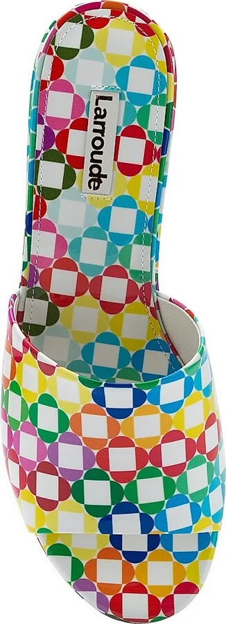 Women's Miso 90MM Daisy Monogram Leather Platform Mules - Rainbow - Size 5.5 - Image 5