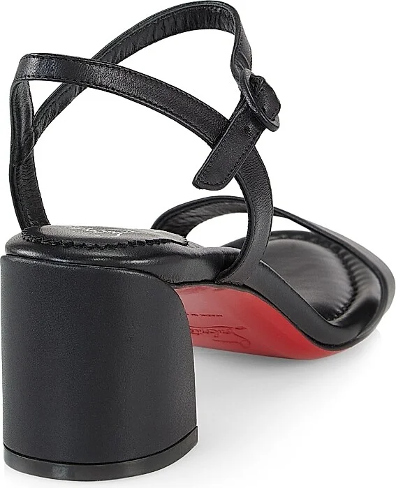 Women's Miss Jane 55MM Leather Sandals - Black - Size 5 - Image 7