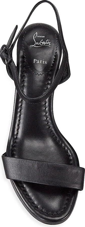 Women's Miss Jane 55MM Leather Sandals - Black - Size 5 - Image 9