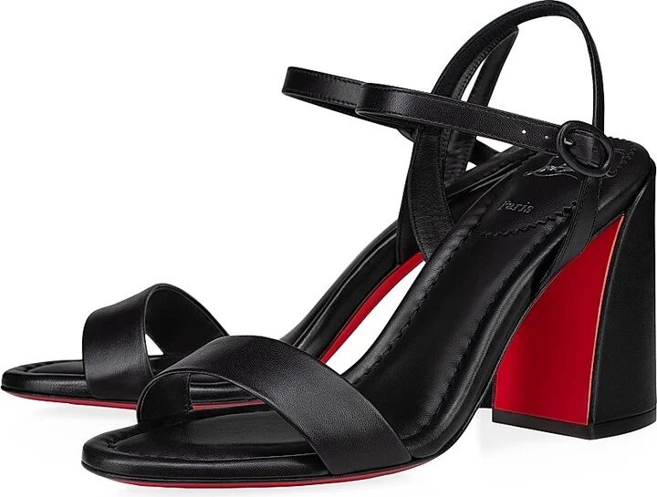 Women's Miss Jane 85MM Leather Sandals - Black - Size 6 - Image 2