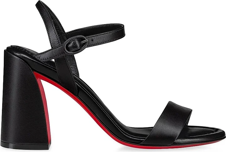 Women's Miss Jane 85MM Leather Sandals - Black - Size 6