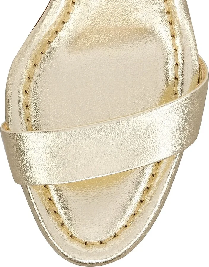Women's Miss Jane 85MM Leather Sandals - Gold - Size 7 - Image 4