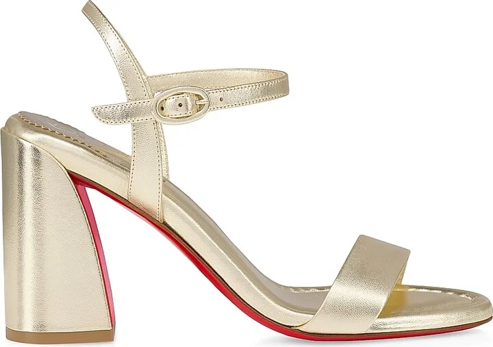 Women's Miss Jane 85MM Leather Sandals - Gold - Size 7