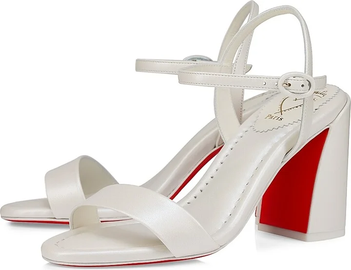 Women's Miss Jane 85MM Leather Sandals - White - Size 8 - Image 2