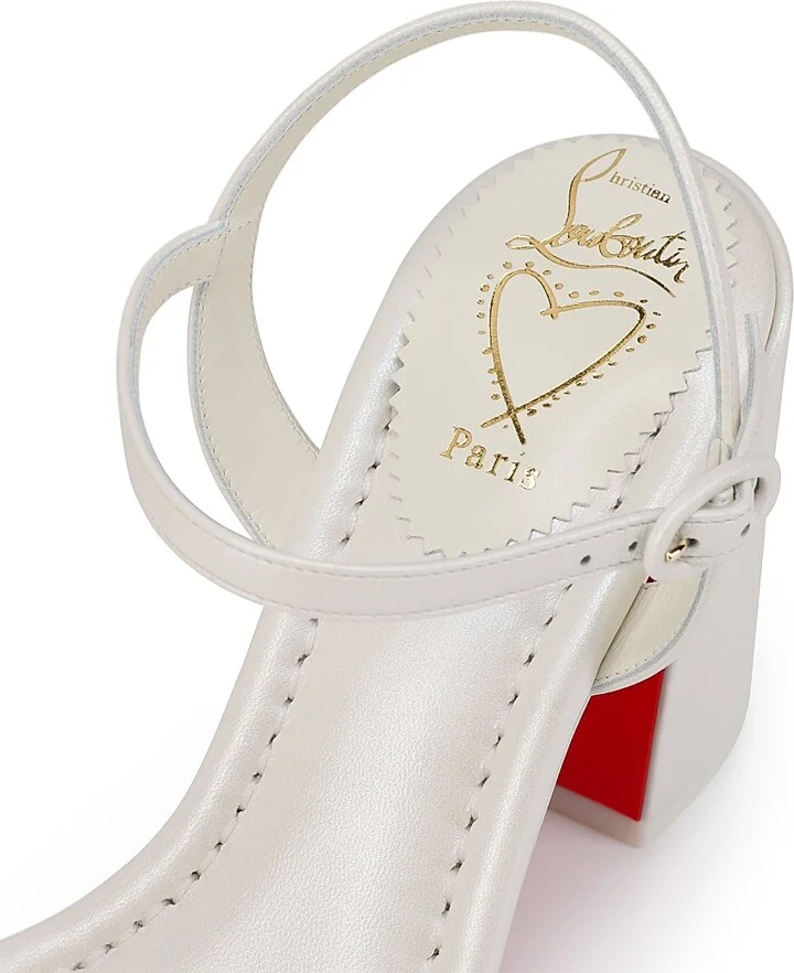 Women's Miss Jane 85MM Leather Sandals - White - Size 8 - Image 5